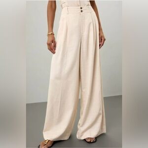 CeCe‎ Off White Wide Leg Trouser Pants Size 14 Pleated
Linen blend Baggy